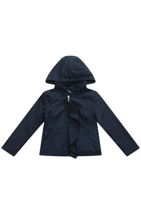 Girls' Solid Colored Coat with Hood RH1669