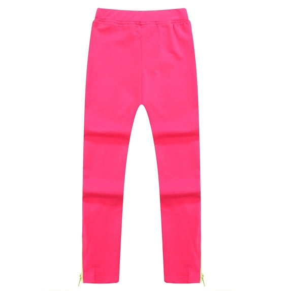 Richie House Girls' Solid Colored Knitting Pants with Zipper at Hem RH1520