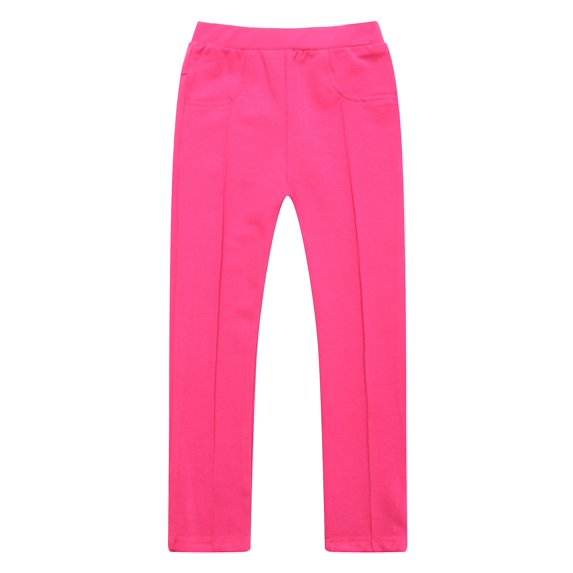 Richie House Girls' Solid Colored Pants with Elastic Waistband RH1562