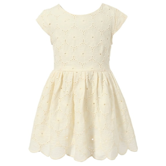 Richie House Girls' Solid Sweet Dress with Embroidery RH1848