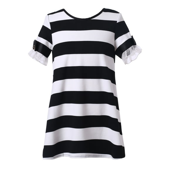 Richie House Girls' Striped Knit Dress RH2097