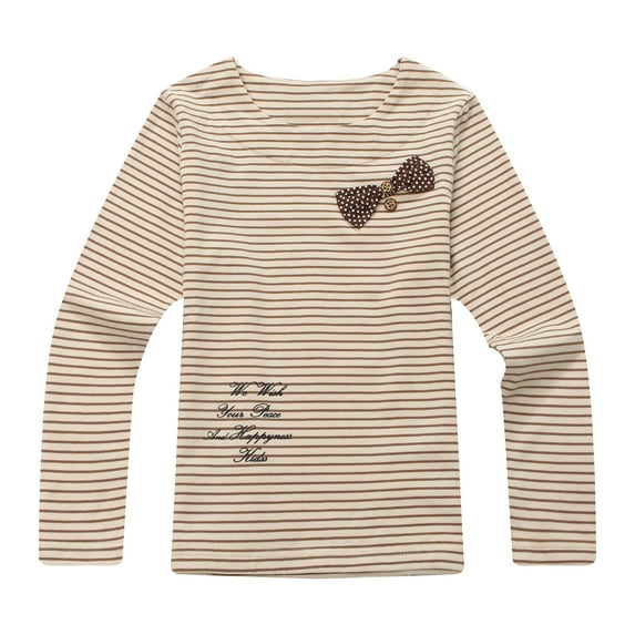 Richie House Girls' Striped T-shirt with Bow RH1219-B-4/5