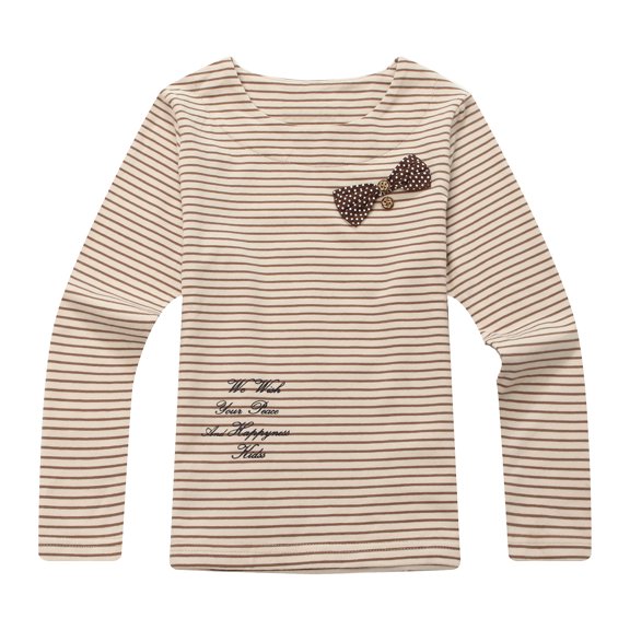 Richie House Girls' Striped T-shirt with Bow RH1219