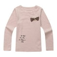 thumbnail image 1 of Richie House Girls' Striped T-shirt with Bow RH1219, 1 of 2