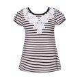 thumbnail image 1 of Richie House Girls' Striped T-shirt with Lace RH2276, 1 of 2