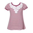thumbnail image 1 of Richie House Girls' Striped T-shirt with Lace RH2276, 1 of 2