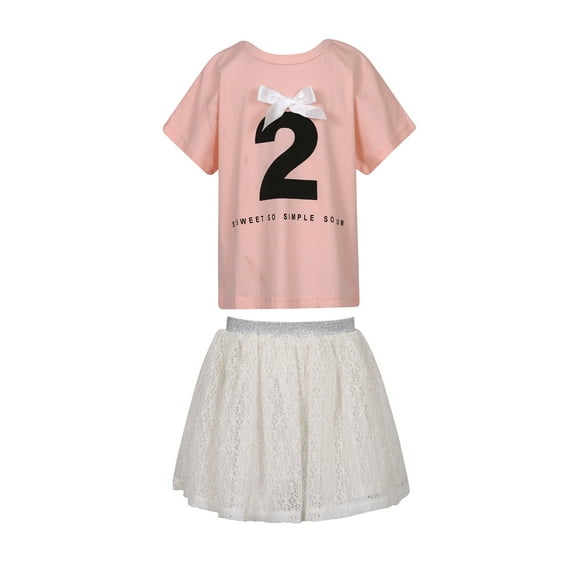 Richie House Girls' Summer Two-piece Set with Skirt RH2683