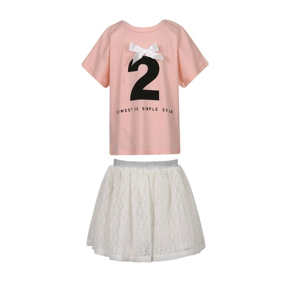 Richie House Girls' Summer Two-piece Set with Skirt RH2683