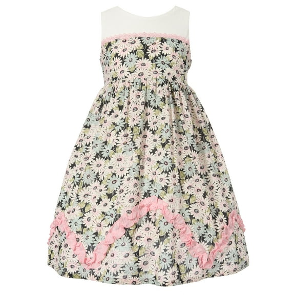Richie House Girls' Sundress with Lace and Ruffles RH1503