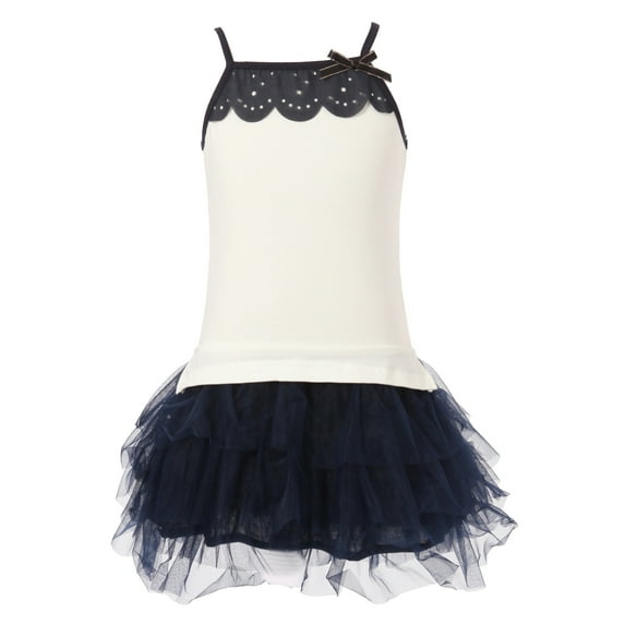 Richie House Girls' Suspender Dress with Lace Bottom RH1629