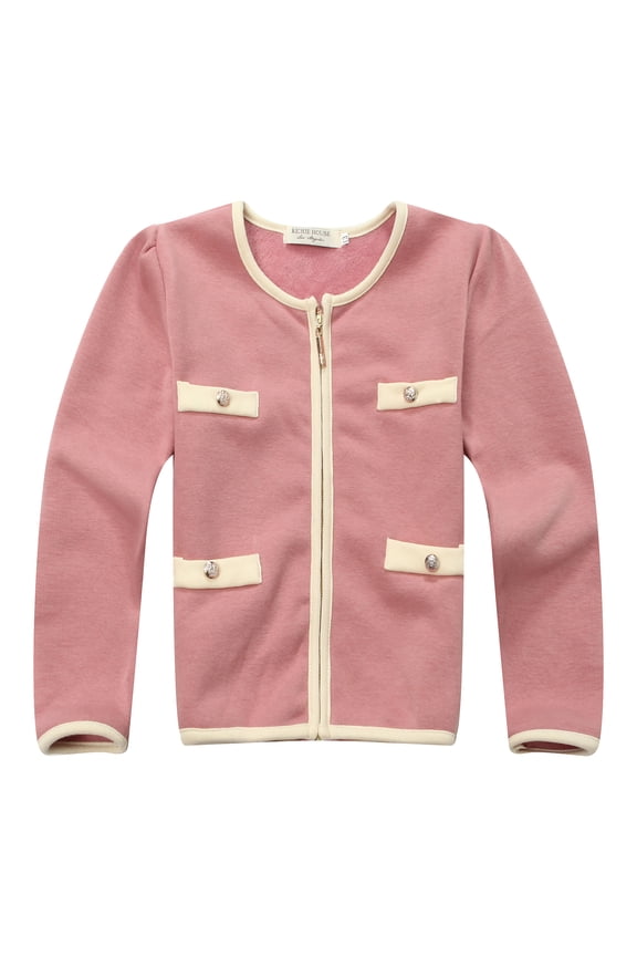 Girls' Sweet Coat with Fake Pockets RH1286