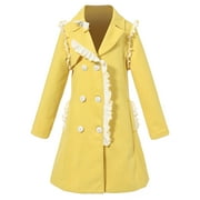 Richie House Girls' Sweet Jacket with Ruffles and Lapel Collar RH1463