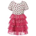 thumbnail image 1 of Richie House Girls' Sweet Little Bow Print Dress with Layered Bottom RH1867, 1 of 2