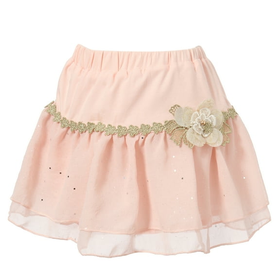 Richie House Girls' Sweet Peach Skirt with Elastic Waistband RH1634