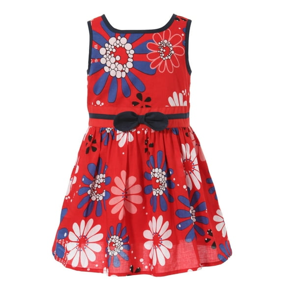 Richie House Girls' Sweet Sleeveless Dress with Floral Print RH1806