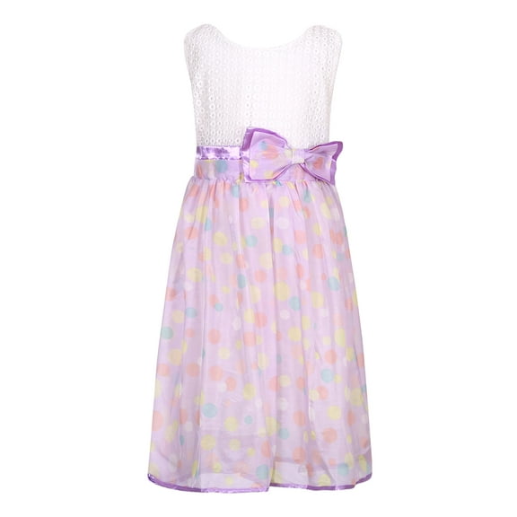Richie House Girls' Sweet Summer Polka Dot Dress with Lace RH2673