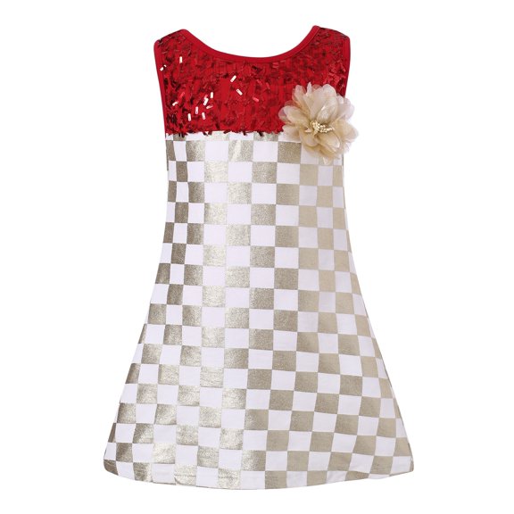 Richie House Girls' Sweet Sundress with Big Flower RH2154