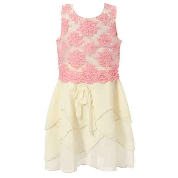 Richie House Girls' Sweet Sundress with Layered Ruffle Bottoms RH1776