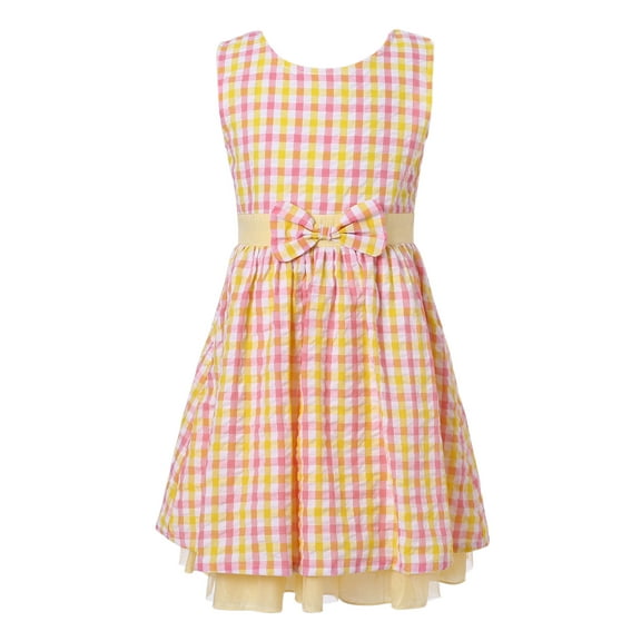 Richie House Girls' Sweet plaid summer dress RH2173