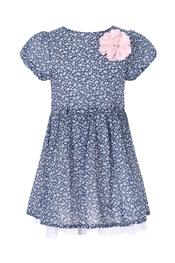 Girls' Sweet summer dress with contrasting flower RH2210