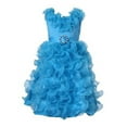thumbnail image 1 of Richie House Girls Turquoise Cascade Ruffle Bridal Dress 6/7, 1 of 3