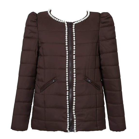 Richie House Girls' Winter Jacket with Pearls RH2254