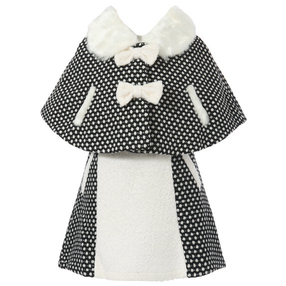 Richie House Girls' Woven Fancy Dress with Cape RH1146