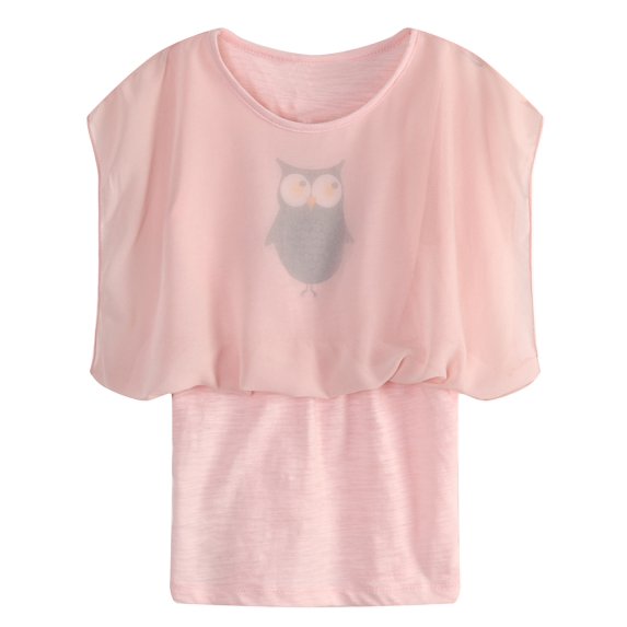 Richie House Girls' charming dress with owl print RH0978