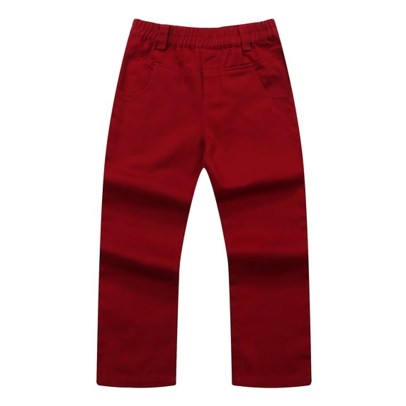 Richie House Girls' woven twill trousers with embroidery details RH1001