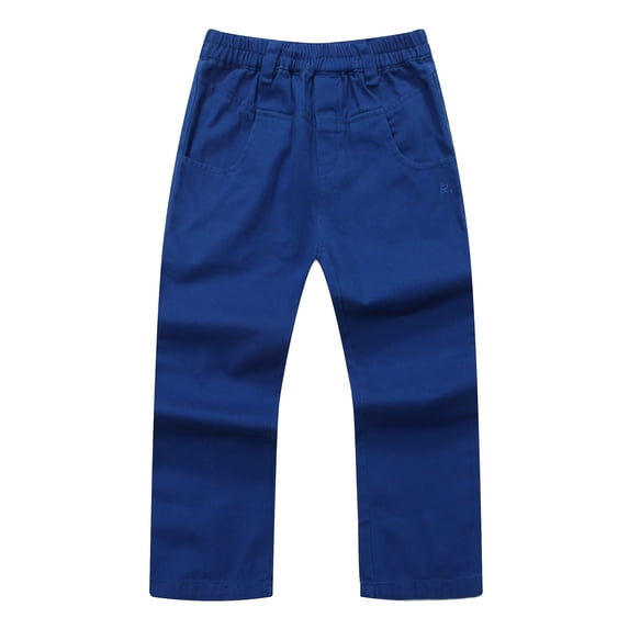 Richie House Girls' woven twill trousers with embroidery details RH1001