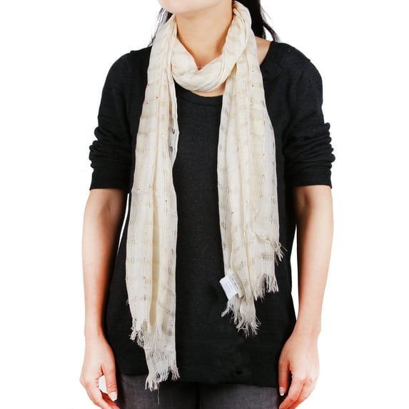 Richie House Gold Waffle Scarf with Sequins RH0407