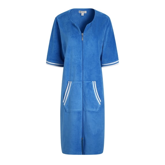 Richie House Housecoat Women Zipper Front Duster Robe 3/4 Lounger Housedress Pocket Nightgown S-3XL RHW4008