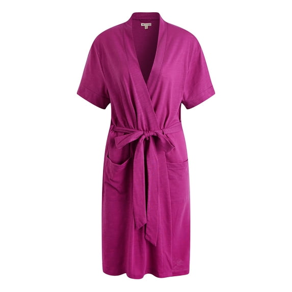 Richie House Kimono Robe Women's Short Sleeve Cotton Bathrobe Party Dressing Gown Sleepwear RHW2753-L-M