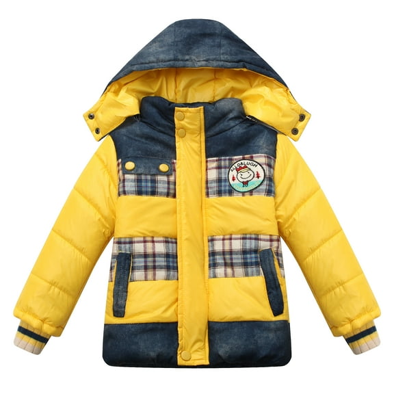 Richie House Little Boys Blue Detachable Hood Padding Jacket 3/4