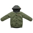 thumbnail image 1 of Richie House Little Boys Green Hood Quilted Padding Printed Jacket 2/3, 1 of 2