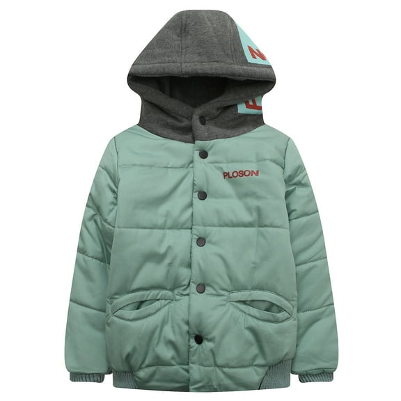 Richie House Little Boys Light Green Padding Hooded Jacket 2/3