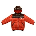 thumbnail image 1 of Richie House Little Boys Orange Knit Teddy Accents Padded Winter Jacket 3/4, 1 of 3