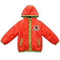 thumbnail image 1 of Richie House Little Boys Orange Stylish Felt Patch Padding Jacket 2/3, 1 of 2