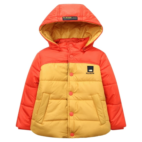 Richie House Little Boys Orange Yellow Two Tone Color Padding Jacket 2/3