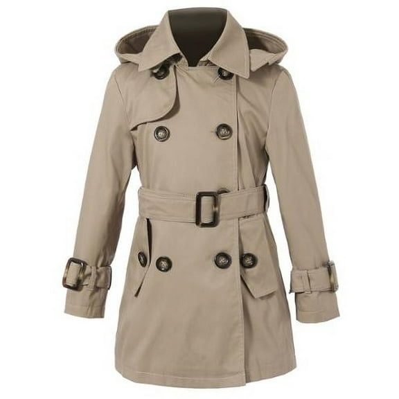 Richie House Little Girls Beige Classic Hooded Trench Coat 6