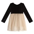 thumbnail image 1 of Richie House Little Girls Black Velvet Cream Tulle Dress 3, 1 of 2