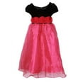 thumbnail image 1 of Richie House Little Girls Black Velvet Top Pink Waist Roses Dress 6, 1 of 2
