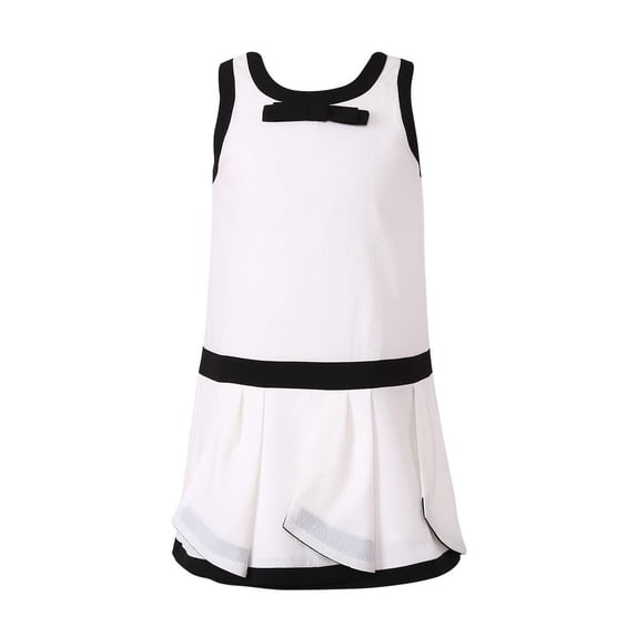 Richie House Little Girls Black White Bow Adorned Party Dress 3-6