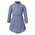 thumbnail image 1 of Richie House Little Girls Blue Faux Suede Accents Belt Dress 4, 1 of 7