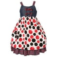 thumbnail image 1 of Richie House Little Girls Bold Red Black Polka Dotted Dress 3, 1 of 7