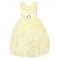 thumbnail image 1 of Richie House Little Girls Bright Yellow Cascade Ruffle Bridal Dress 4/5, 1 of 7