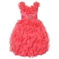 thumbnail image 1 of Richie House Little Girls Coral Cascade Ruffle Bridal Dress 5/6, 1 of 2
