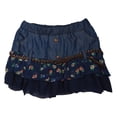 thumbnail image 1 of Richie House Little Girls Dark Blue Denim Braided Belt Chiffon Skirt 1/2, 1 of 2