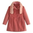 thumbnail image 1 of Richie House Little Girls Dark Pink Removable Faux Fur Collar Jacket 5, 1 of 2