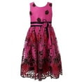 thumbnail image 1 of Richie House Little Girls Fuchsia Floral Embroidered Party Dress 6/7, 1 of 2